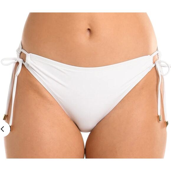 La Blanca Island Goddess White Side Tie Bikini Bottom 2 NWT - Picture 1 of 3